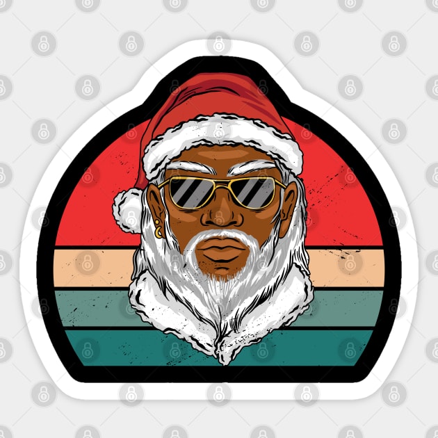 Black Santa, Black Santa Claus, African American Santa, Christmas Sticker by UrbanLifeApparel